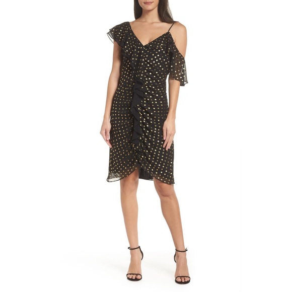 Sam Edelman Metallic Dot Cold Shoulder Dre… - Picture 1 of 16